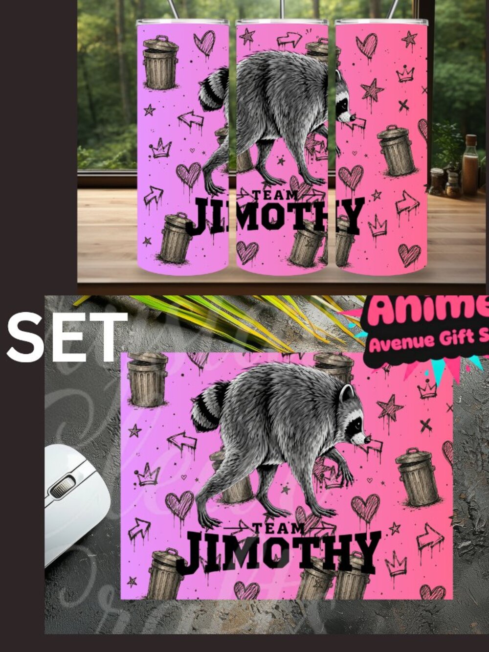 Jimothy 20oz Stainless Steel Tumbler & Mouse Pad Set